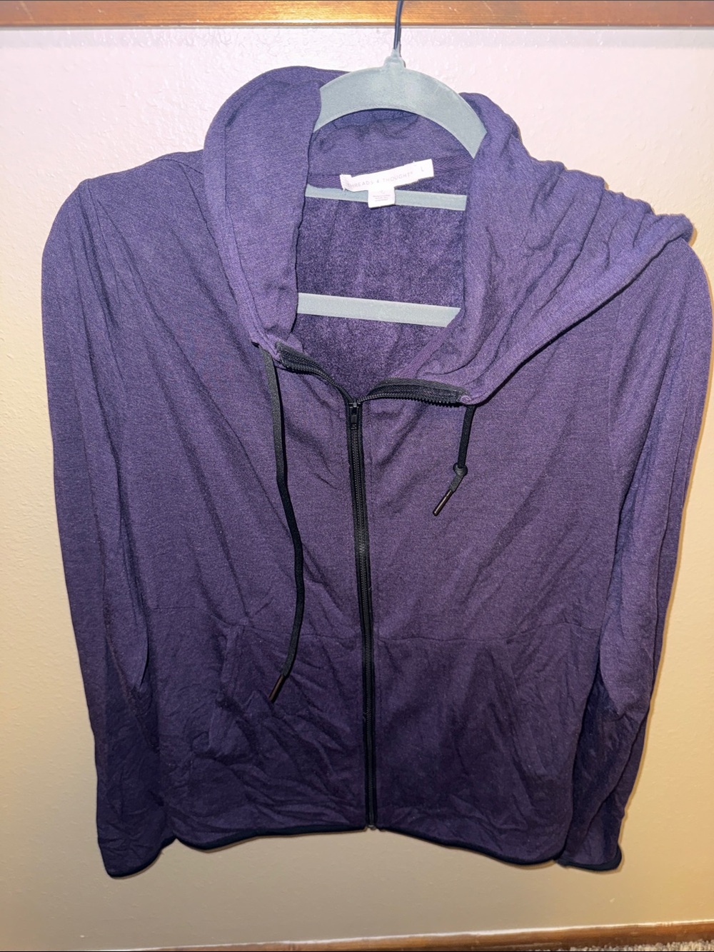 Threads 4 Thought women’s Deep Purple Full-Zip Hoodie Sweater